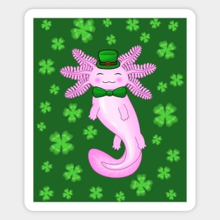 Cute St Patrick's day Axolotl Magnet